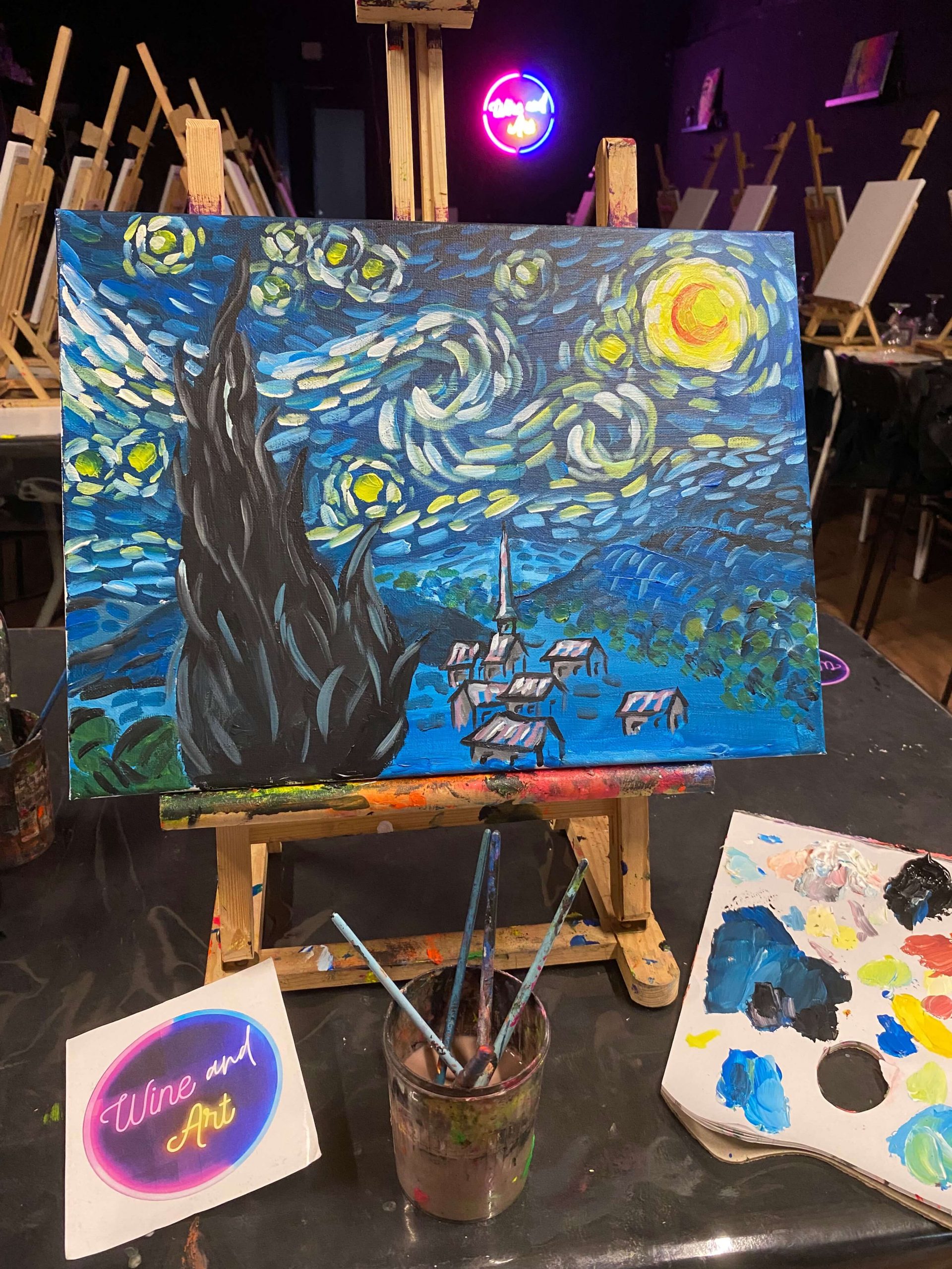 Taller de pintura y Vino: Obras de Van Gogh