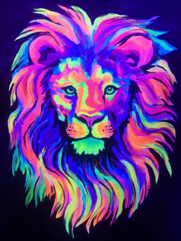Cuadro de pintura neón