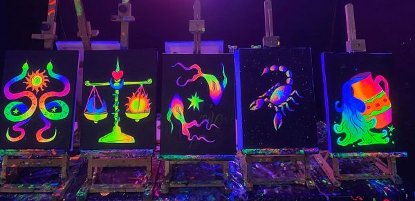 Pinta tu signo zodiacal en Barcelona con pintura flúor – Escorpio, Libra, Acuario, Géminis y Piscis.