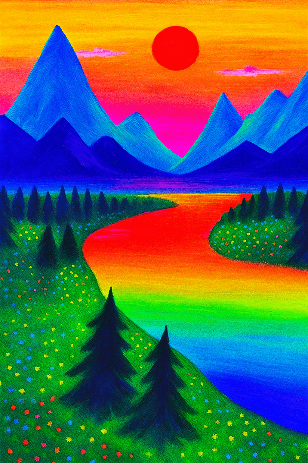 taller Sunset Glow de pintura flúor con vino en Wine and Art Experience Barcelona