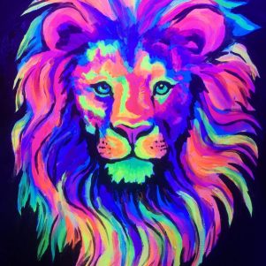 Cuadro de pintura neón